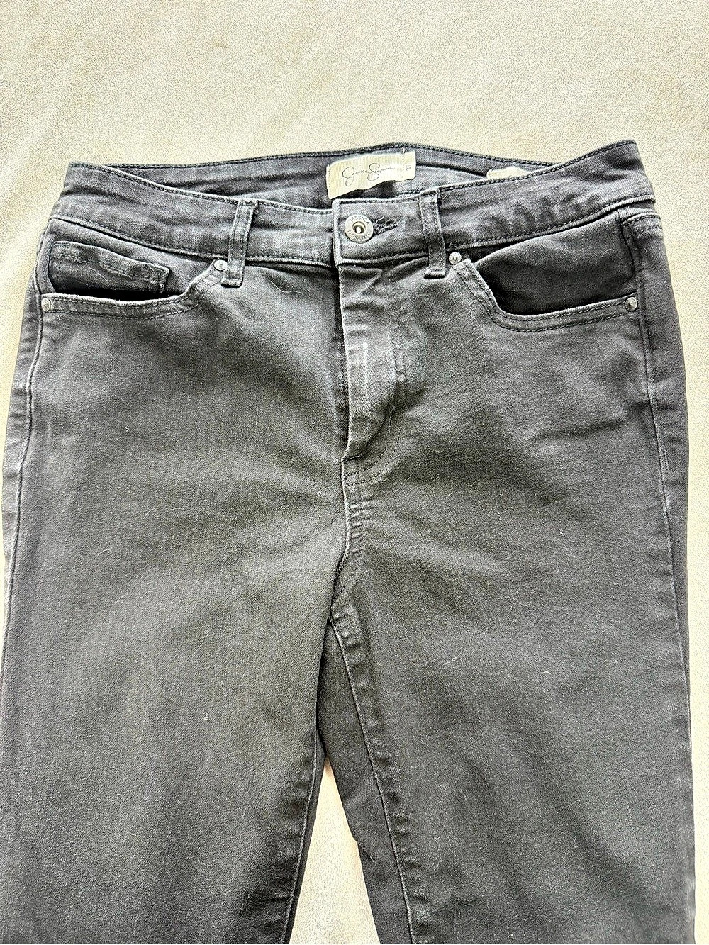 Jessica Simpson Curvy High Rise Skinny Jeans Black Waist 12